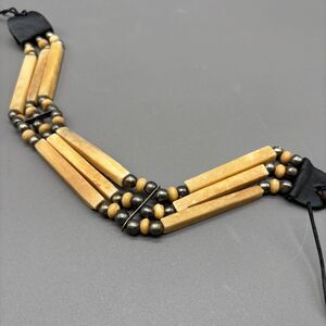 Vintage Bone & Silver Alloy Bead Necklace 3 Row Boho Tribal Choker As Is Repair